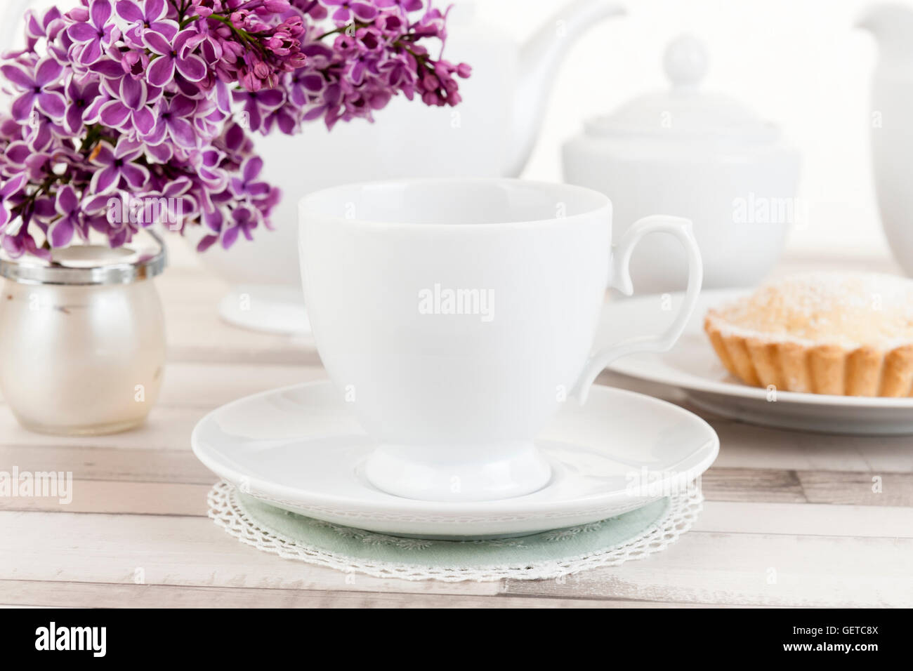 Composition of white porcelain cup Stock Photo Alamy