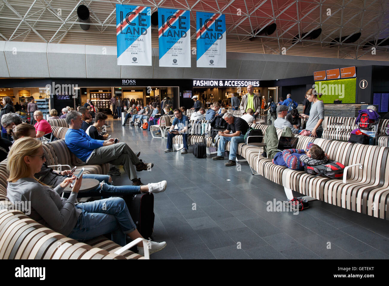 Departures terminal, Keflavik International Airport, Iceland Stock Photo