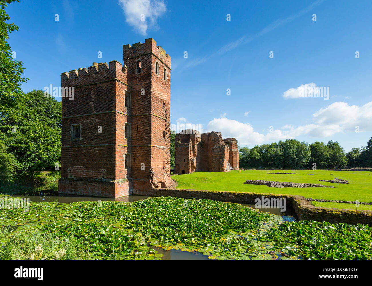 Kirby Muxloe Castle which is a picturesque fortified mansion Stock