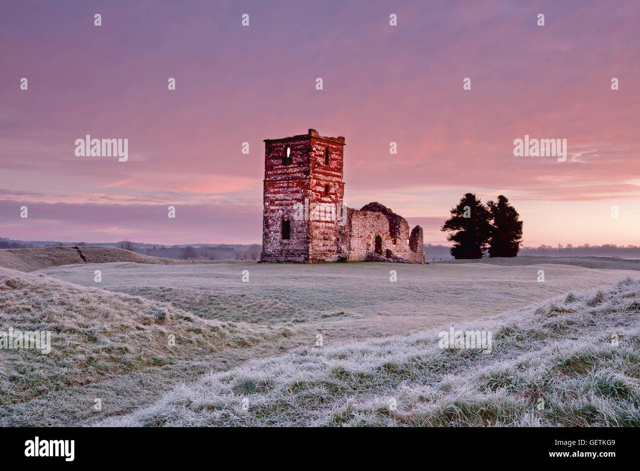 A view of Knowlton church. Stock Photo