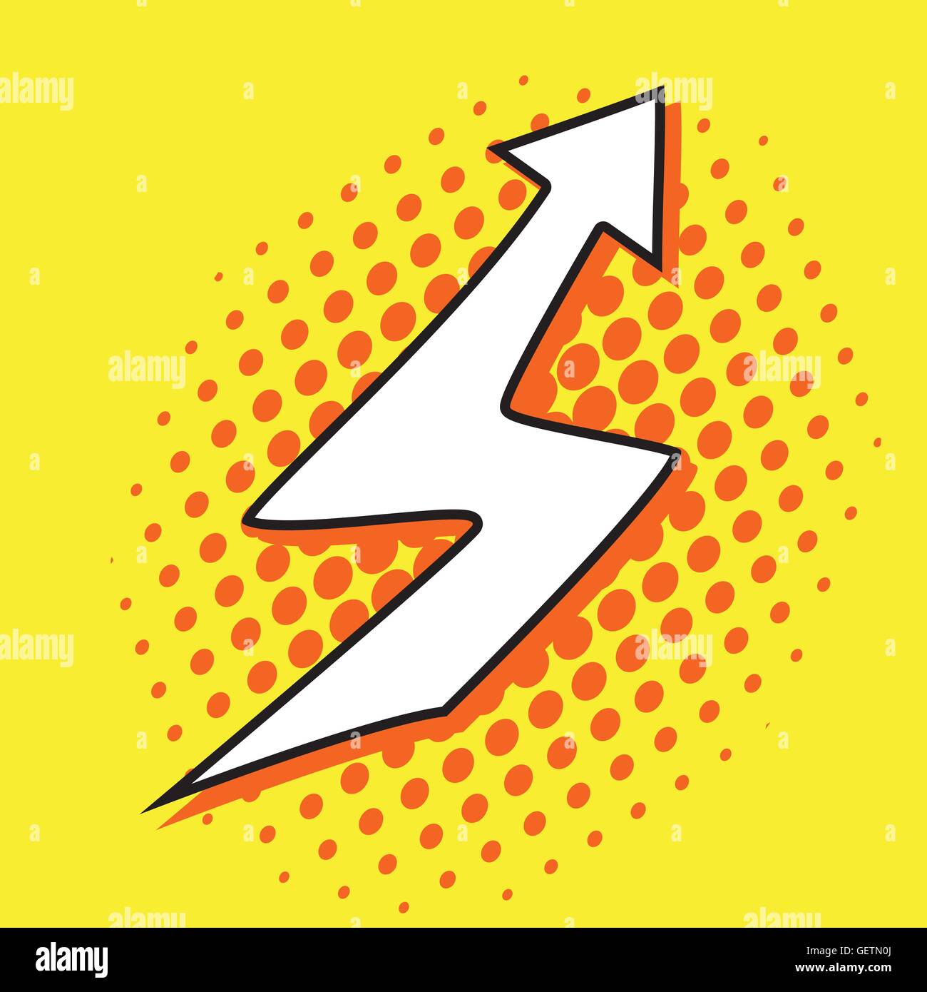 Pop art arrow on yellow background Stock Vector Image & Art - Alamy
