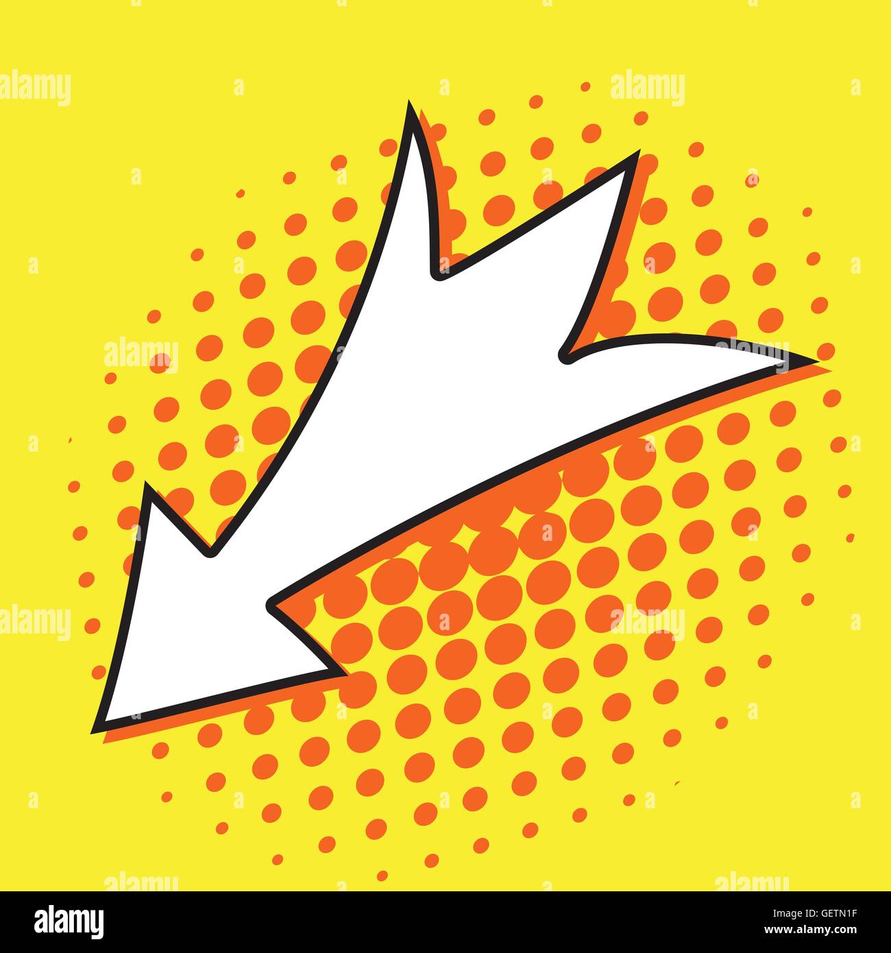 Pop art arrow on yellow background Stock Vector Image & Art - Alamy