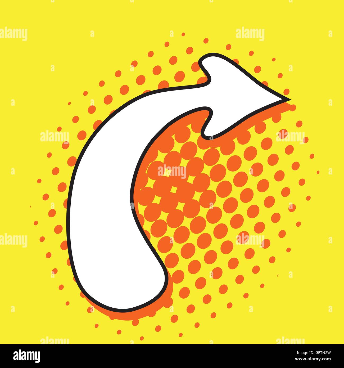 Pop art arrow on yellow background Stock Vector Image & Art - Alamy