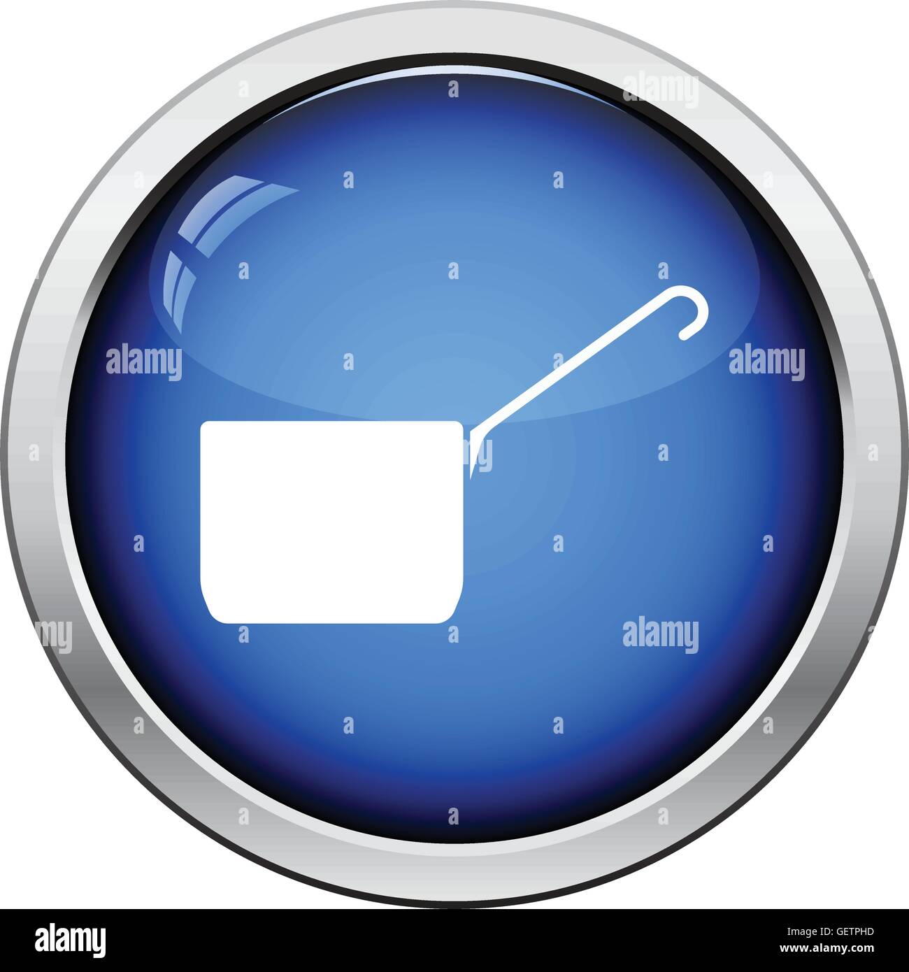 Kitchen pan icon. Glossy button design. Vector illustration Stock ...