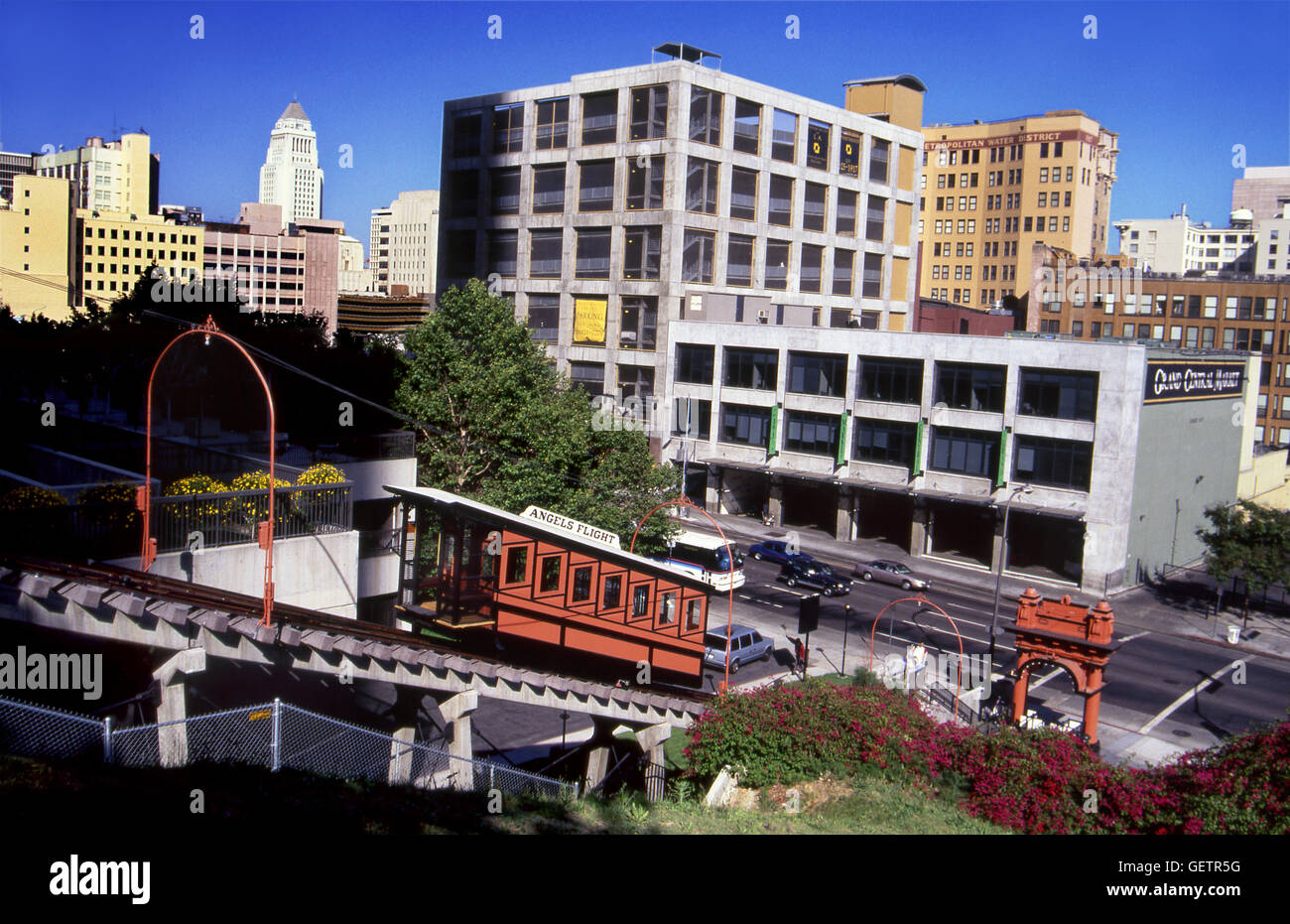 Angels Flight tram up Bunker Hill in downtown Los Angeles, California Stock Photo Alamy