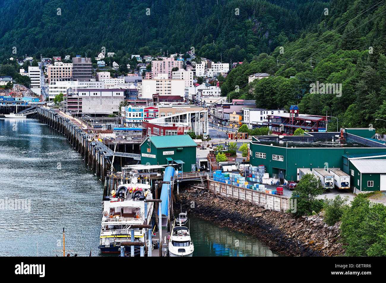 Coastline and downtown area. Stock Photo
