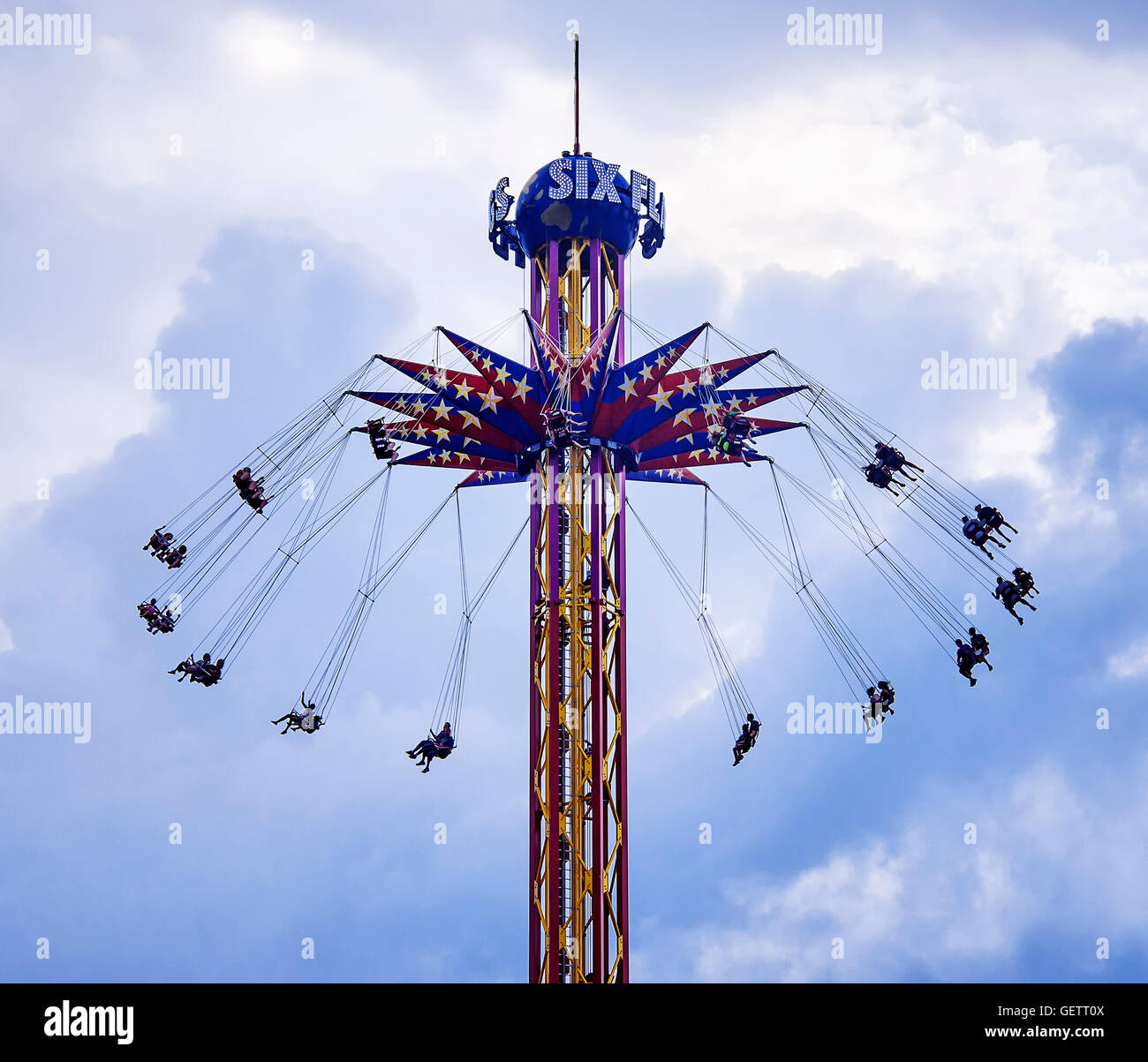 Skyscreamer amusement ride at Great Adventure. Stock Photo