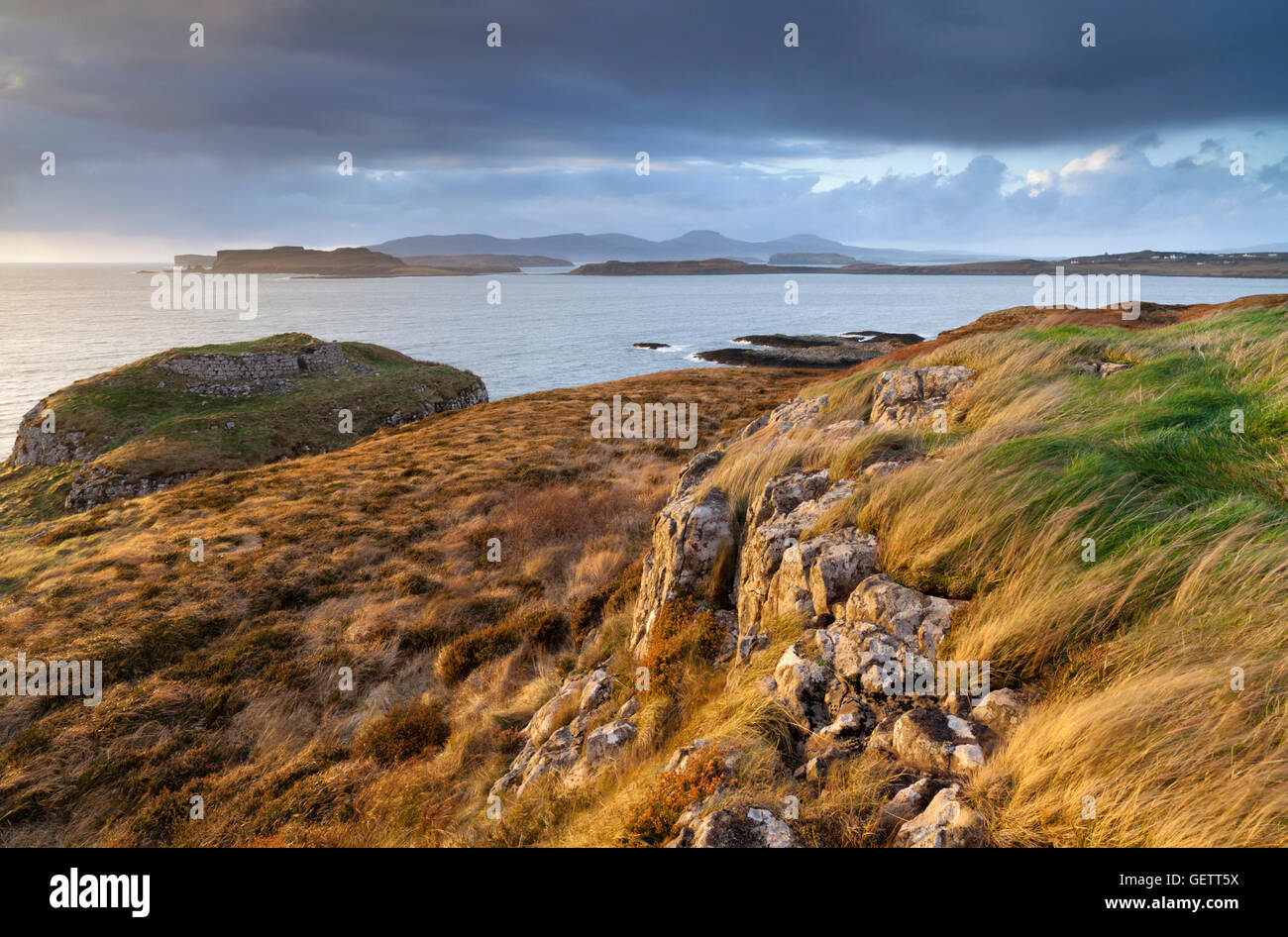 A coastal scene with stormy weather. Stock Photo