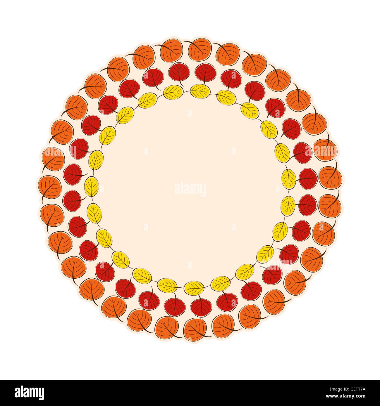 Natural Sunny Autumn Leaves Frame Background Vector Illustration Stock ...