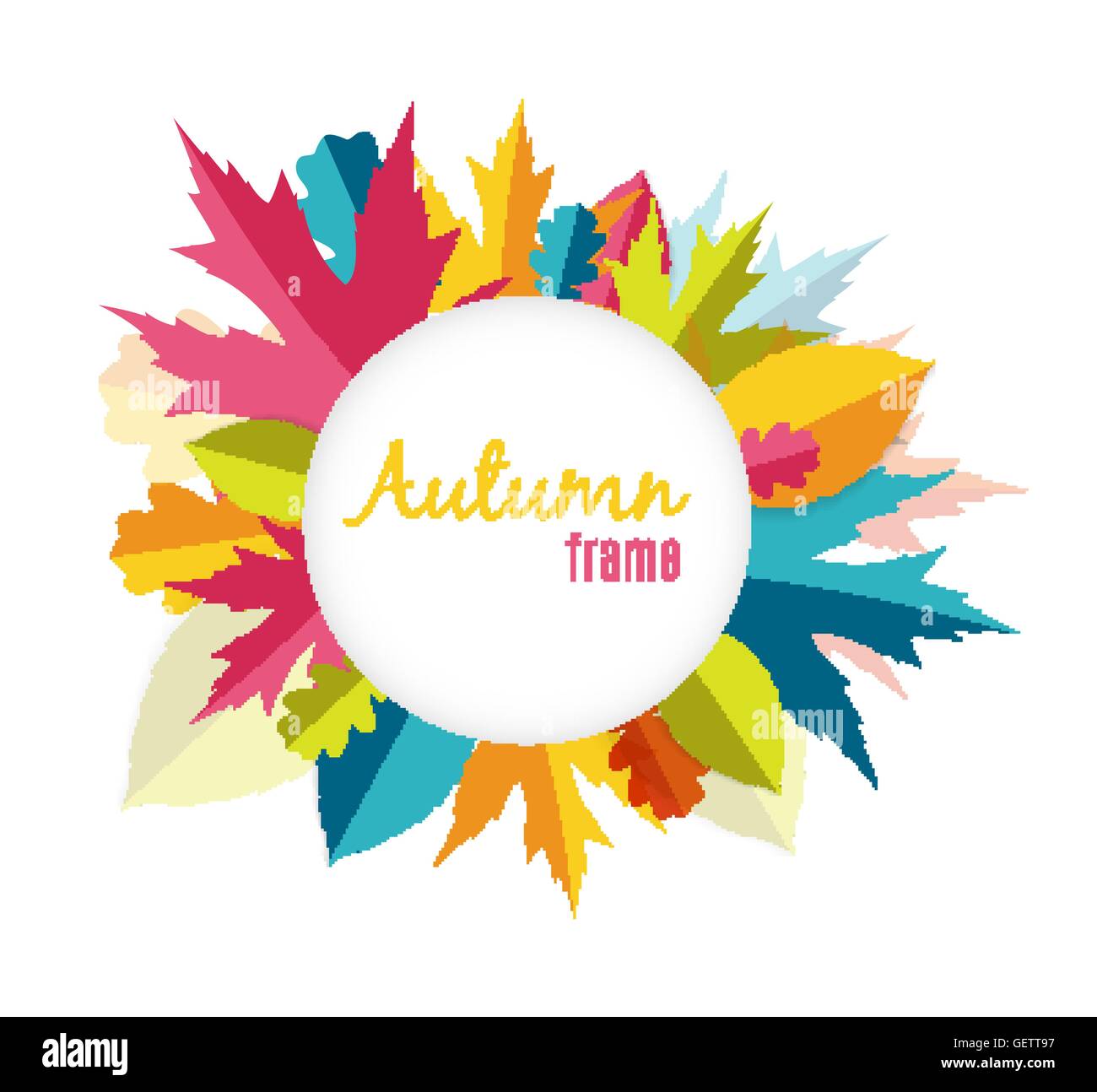 Natural Sunny Autumn Leaves Frame Background Vector Illustration Stock ...