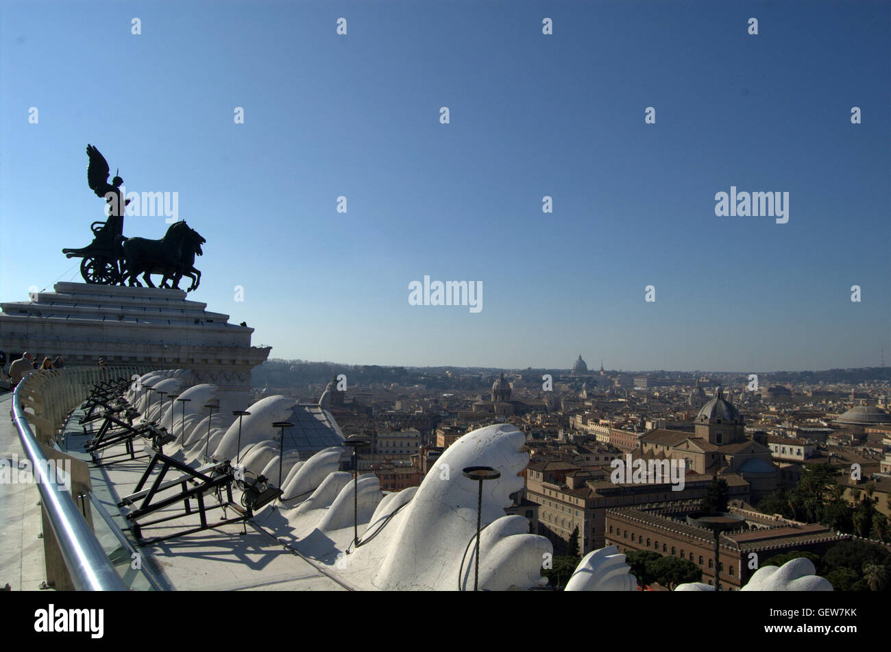 View from the top of Altare della Patria, Monumento Nazionale a Vittorio Emanuele II, Rome, Italy Stock Photo