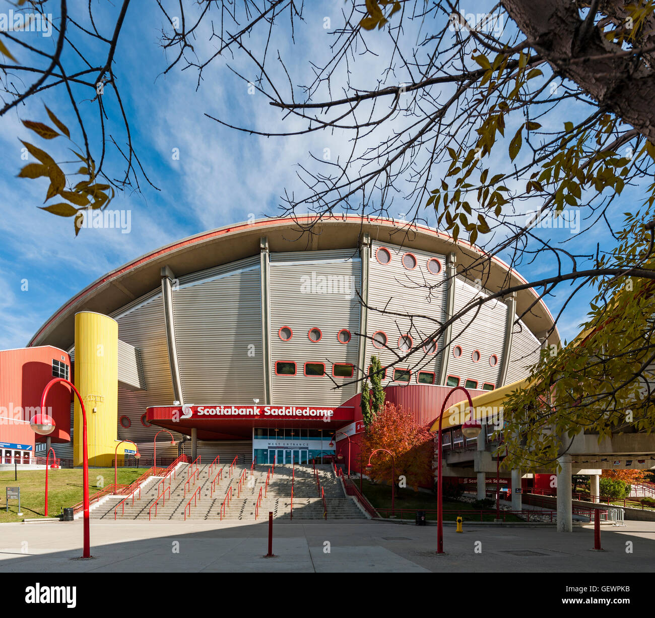 West entrance to the Scotiabank Saddledome home of the Calgary Flames