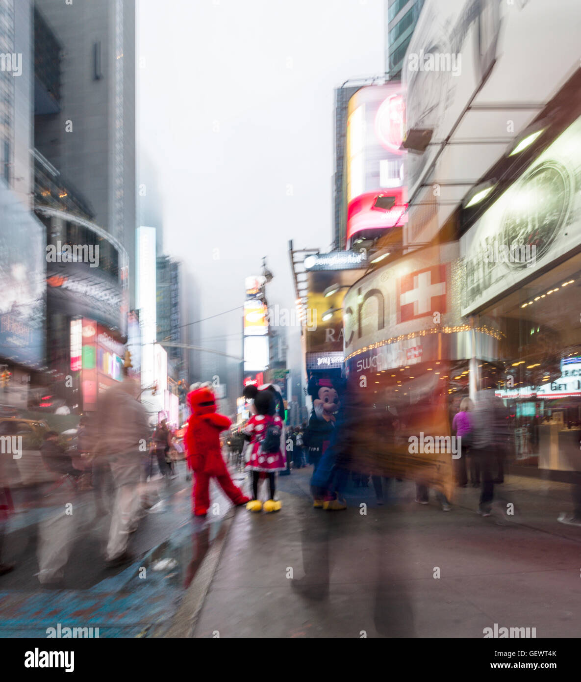 Costumed characters in Times Square. Stock Photo