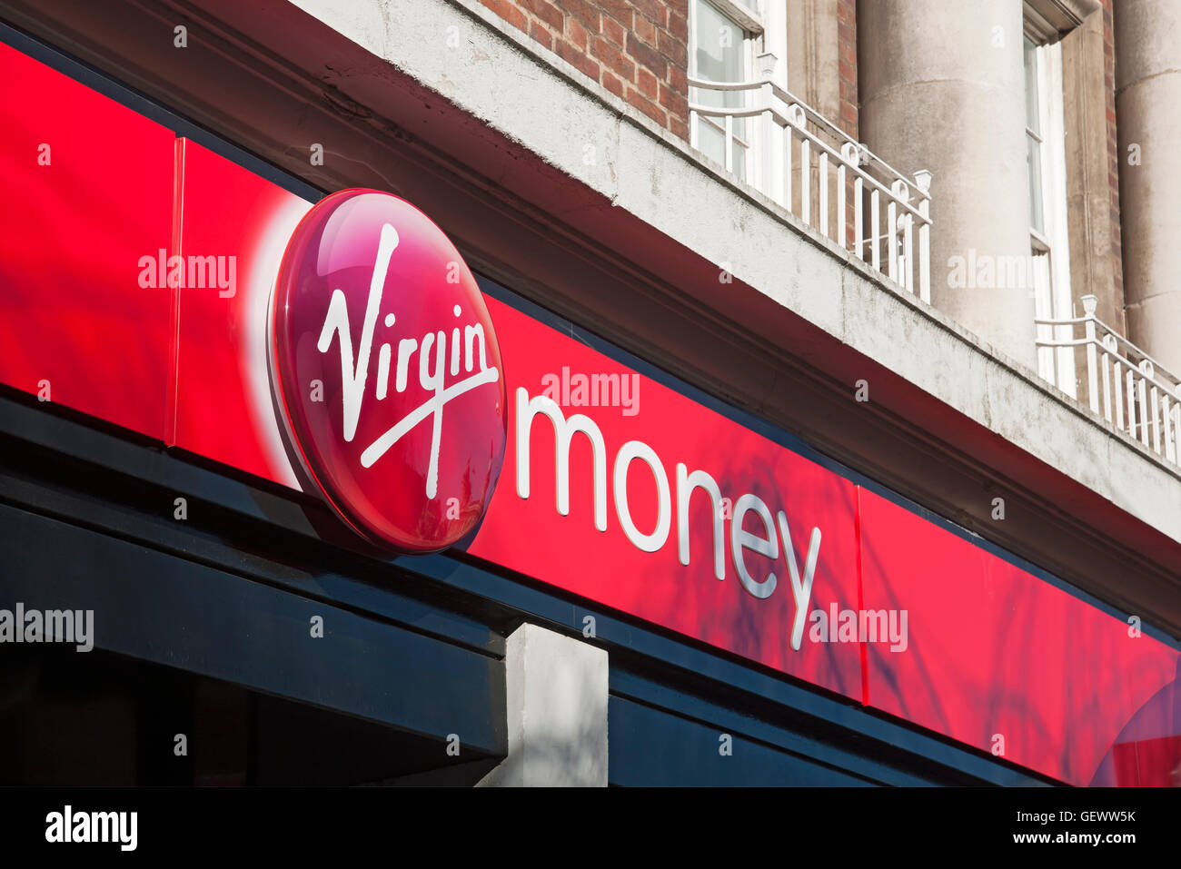 Virgin money bank sign. Stock Photo