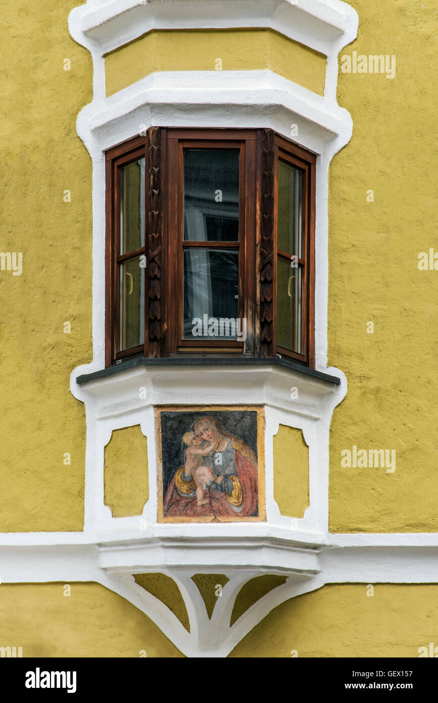 Oriel window, Vipiteno - Sterzing, South Tyrol, Italy Stock Photo