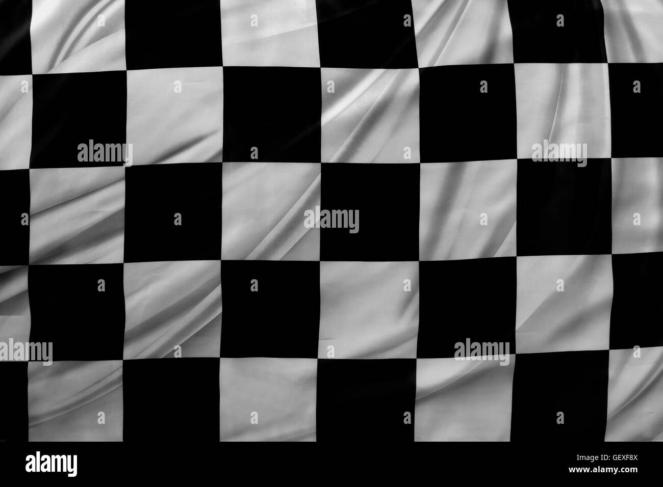 Checkered black and white flag Stock Photo