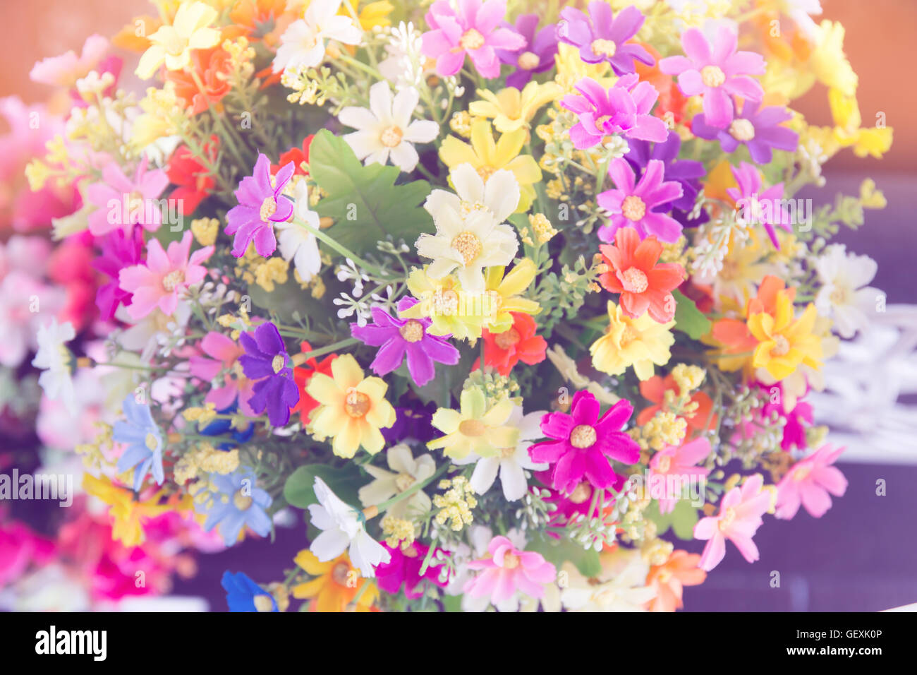 Pastel Artificial flowers for valentine or Loved ones Stock Photo Alamy