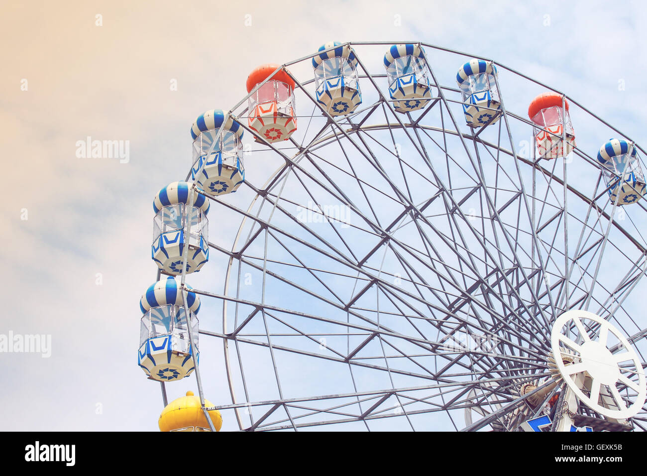 Ferris wheel on sky and cloud background Stock Photo - Alamy