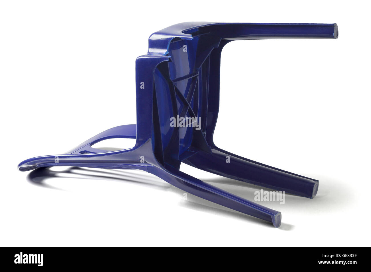 Plastic Chair with Broken Leg Lying on White Background Stock Photo Alamy