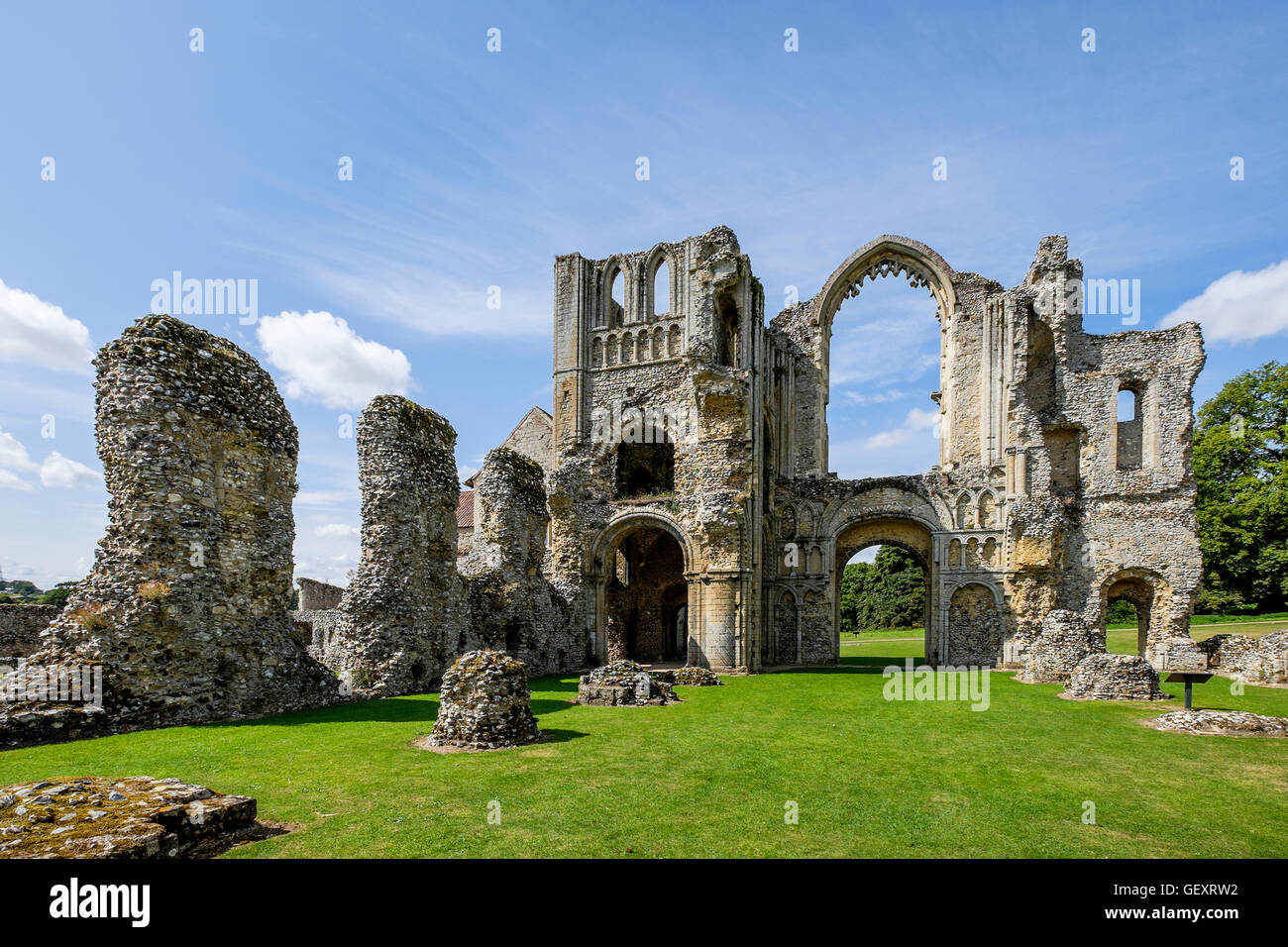 The ruins of Castle Acre Priory on a sunny day Stock Photo - Alamy