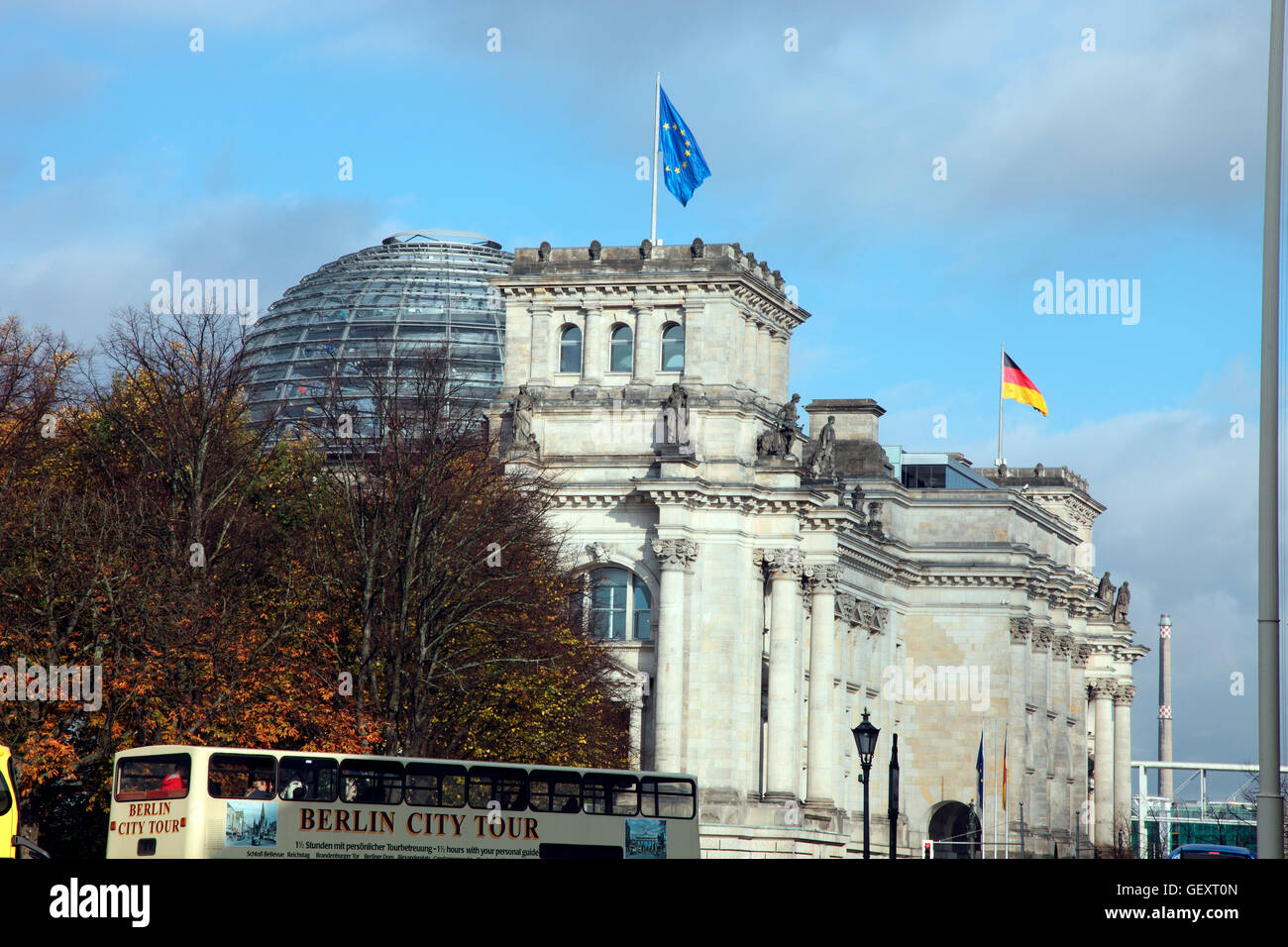 Reichstag with Richard Rogers Dome in Berlin. Stock Photo