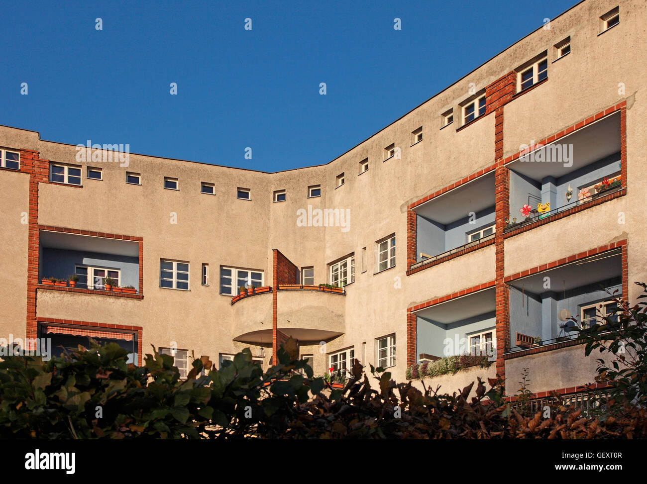 The Horseshoe Housing Estate which is a milestone of modern urban housing designed by Bruno Taut and now a UNESCO World Heritage Site in Berlin. Stock Photo
