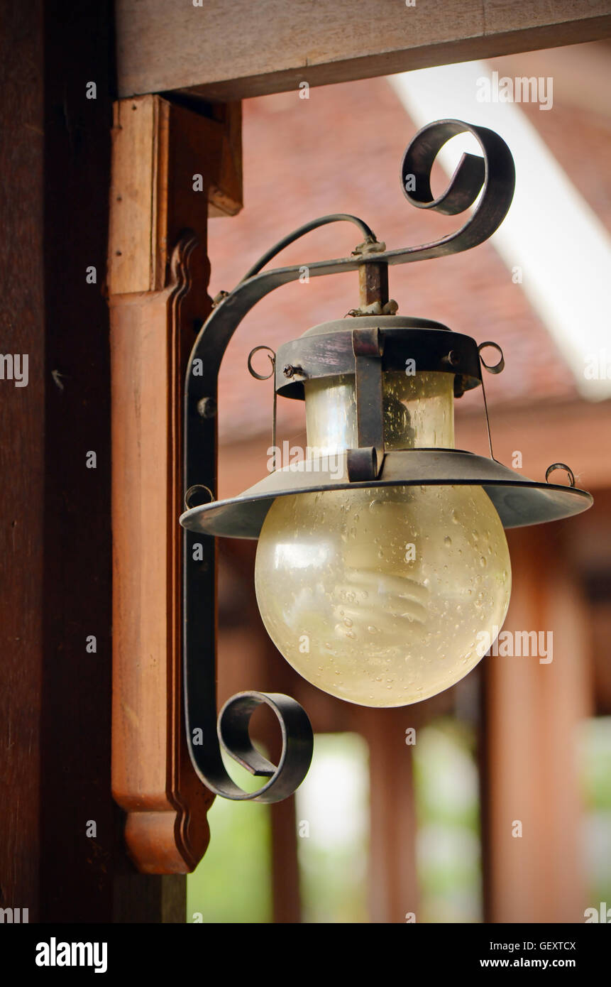 Round lantern in vintage style. Stock Photo