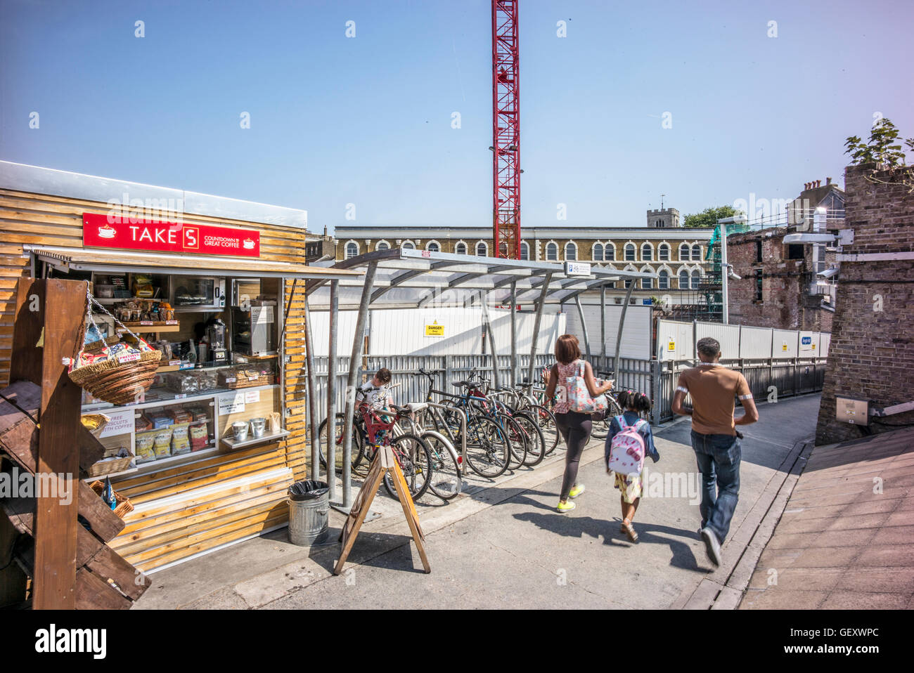 Colourful Hackney Central train station coffee shop Stock Photo Alamy