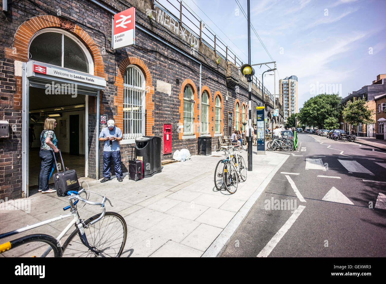 London Fields train station. Stock Photo