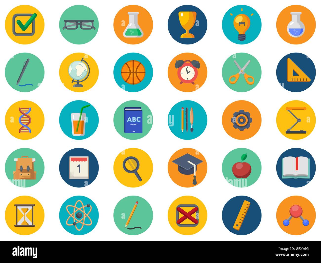 Back to school icons set vector illustration Stock Vector Image & Art ...
