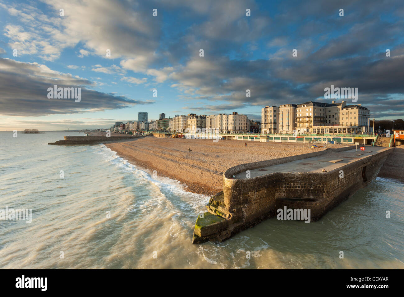 Brighton seafront on an autumn afternoon. Stock Photo