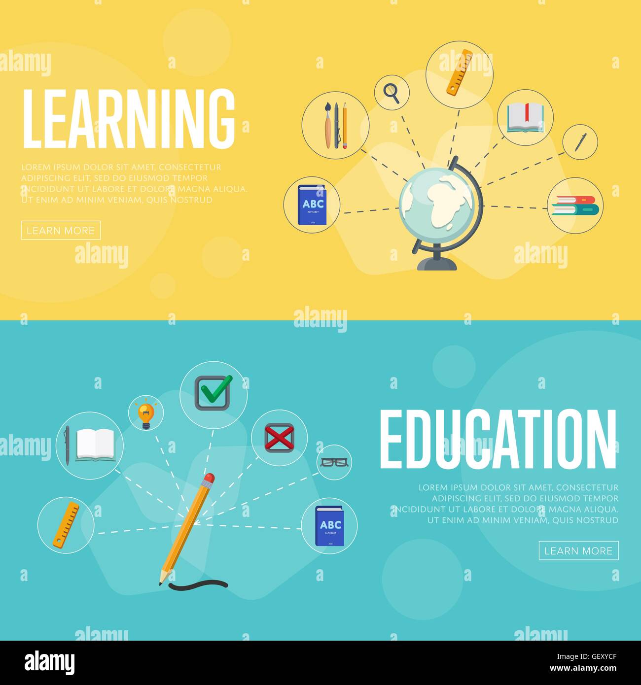 Education infographics concept banners Stock Vector Image & Art - Alamy