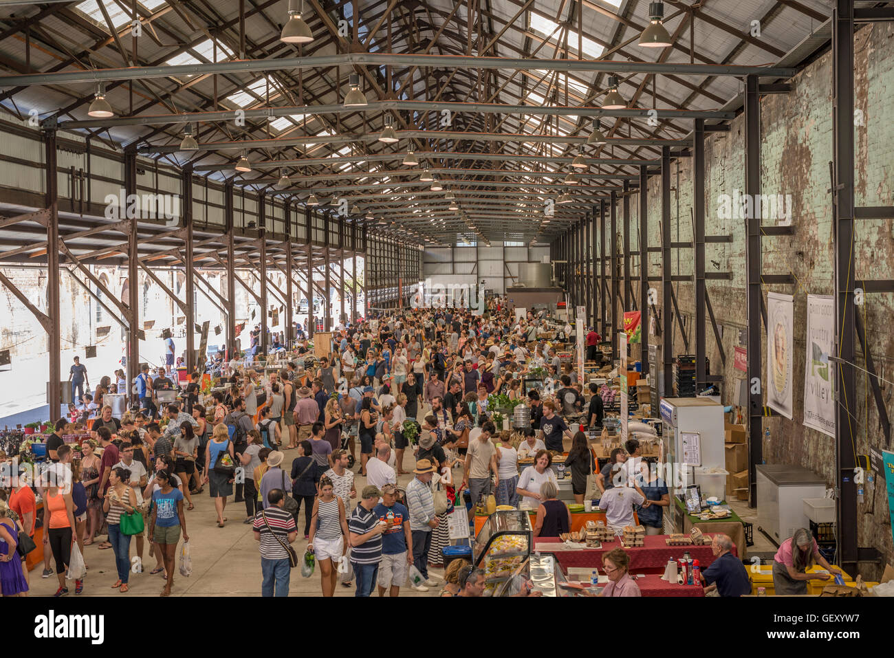 The Carriageworks Market in full swing. Stock Photo