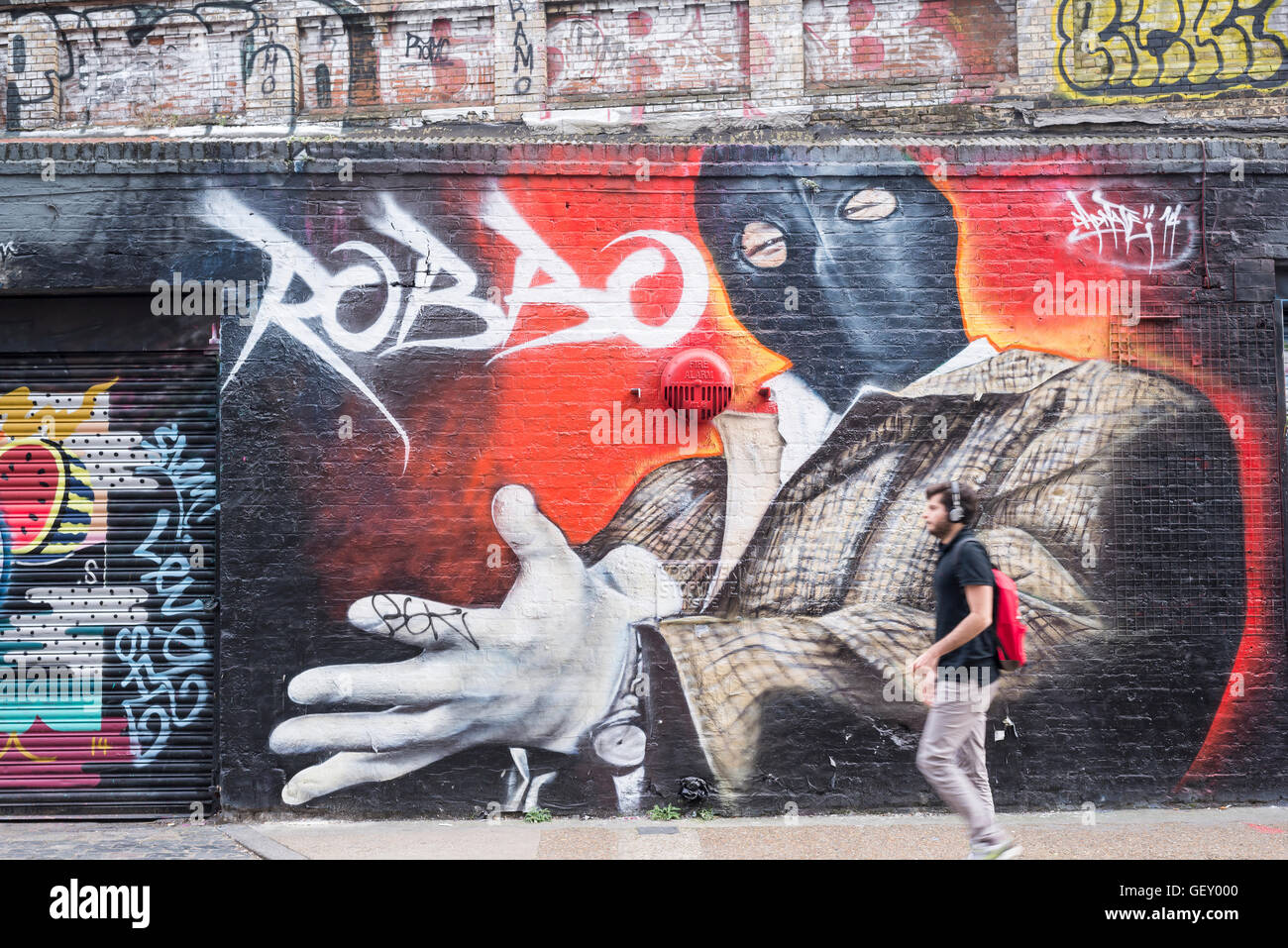 Street art in East London Stock Photo Alamy