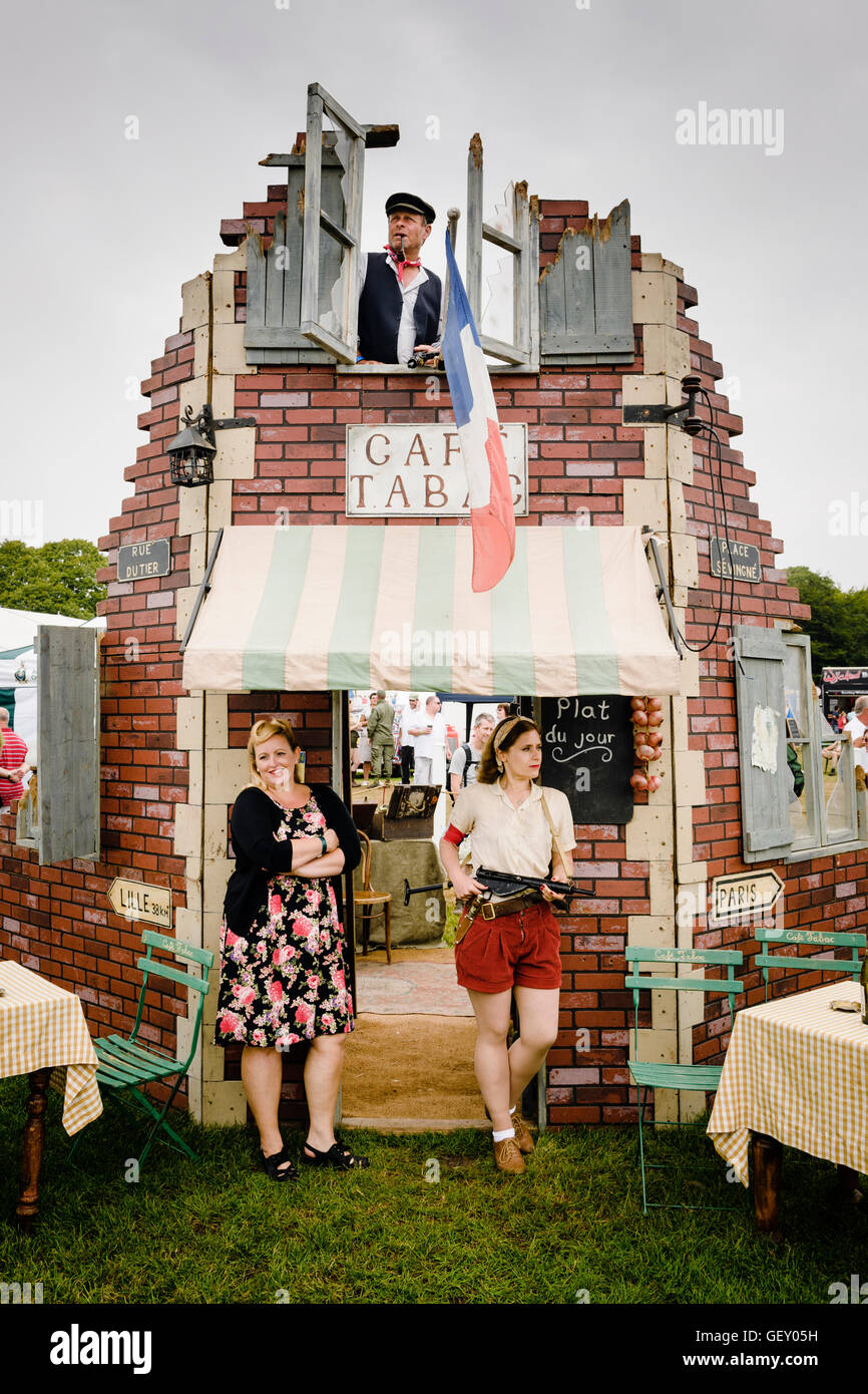 The French Resistance replica cafe at The War And Peace Revival event in Hyte. Stock Photo