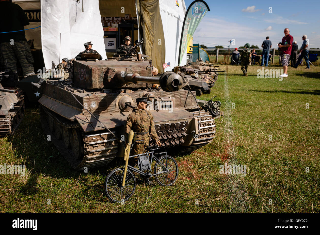 Miniature tanks and soldiers on display at The 6th Annual Combined Ops Show. Stock Photo