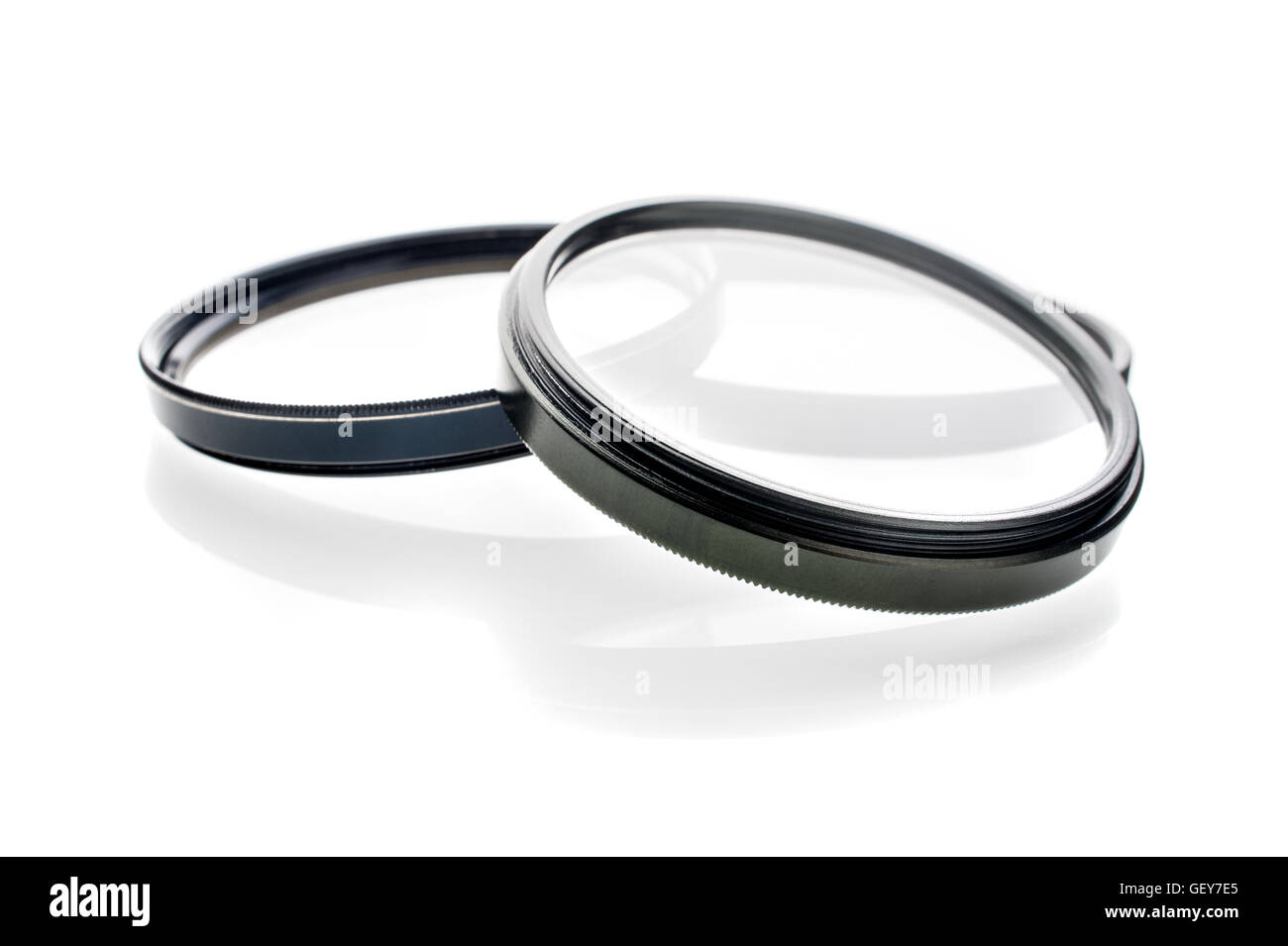 closeup UV filters isolated on white background Stock Photo Alamy