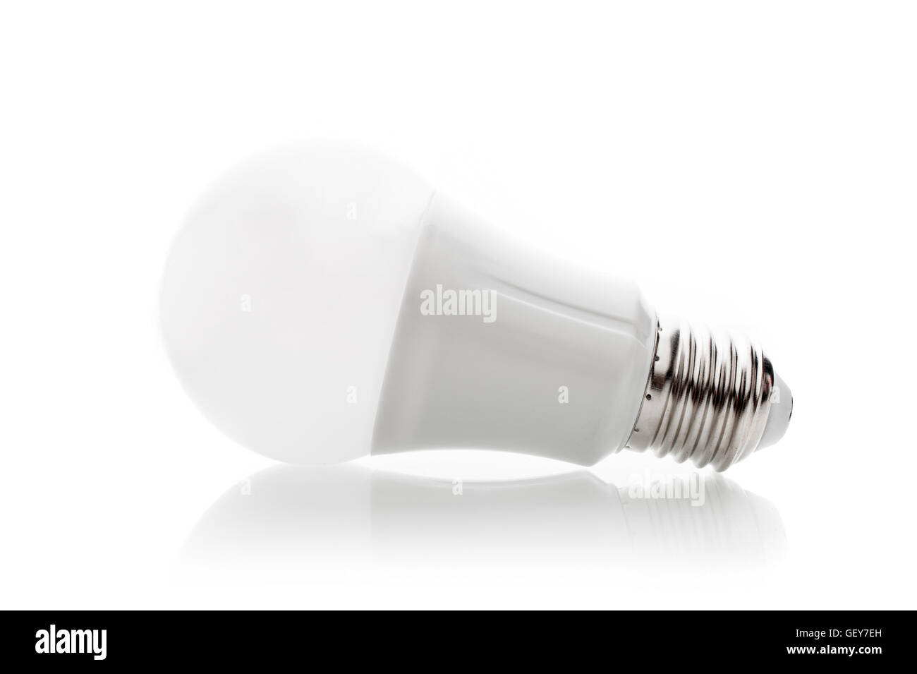 isolate energy saving LED light bulb Stock Photo