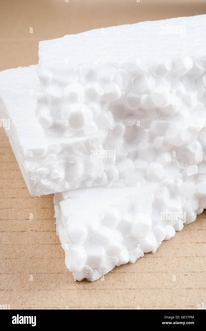 closeup white foam on cardboard Stock Photo Alamy