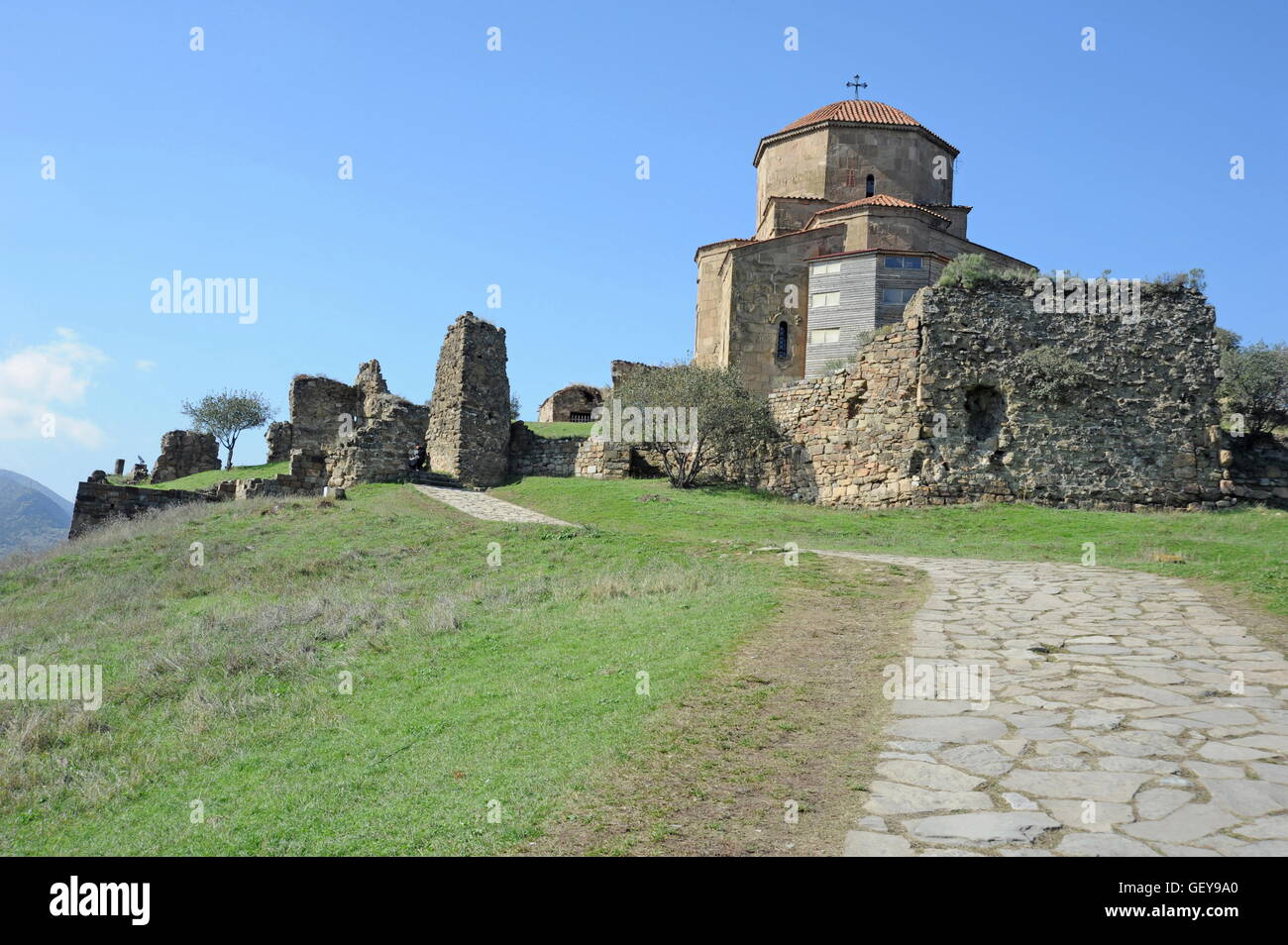 geography / travel, Georgia, the Caucasus Mountains, region Kartli, Mtskheta, Church of the Cross, Jvari Church, Stock Photo
