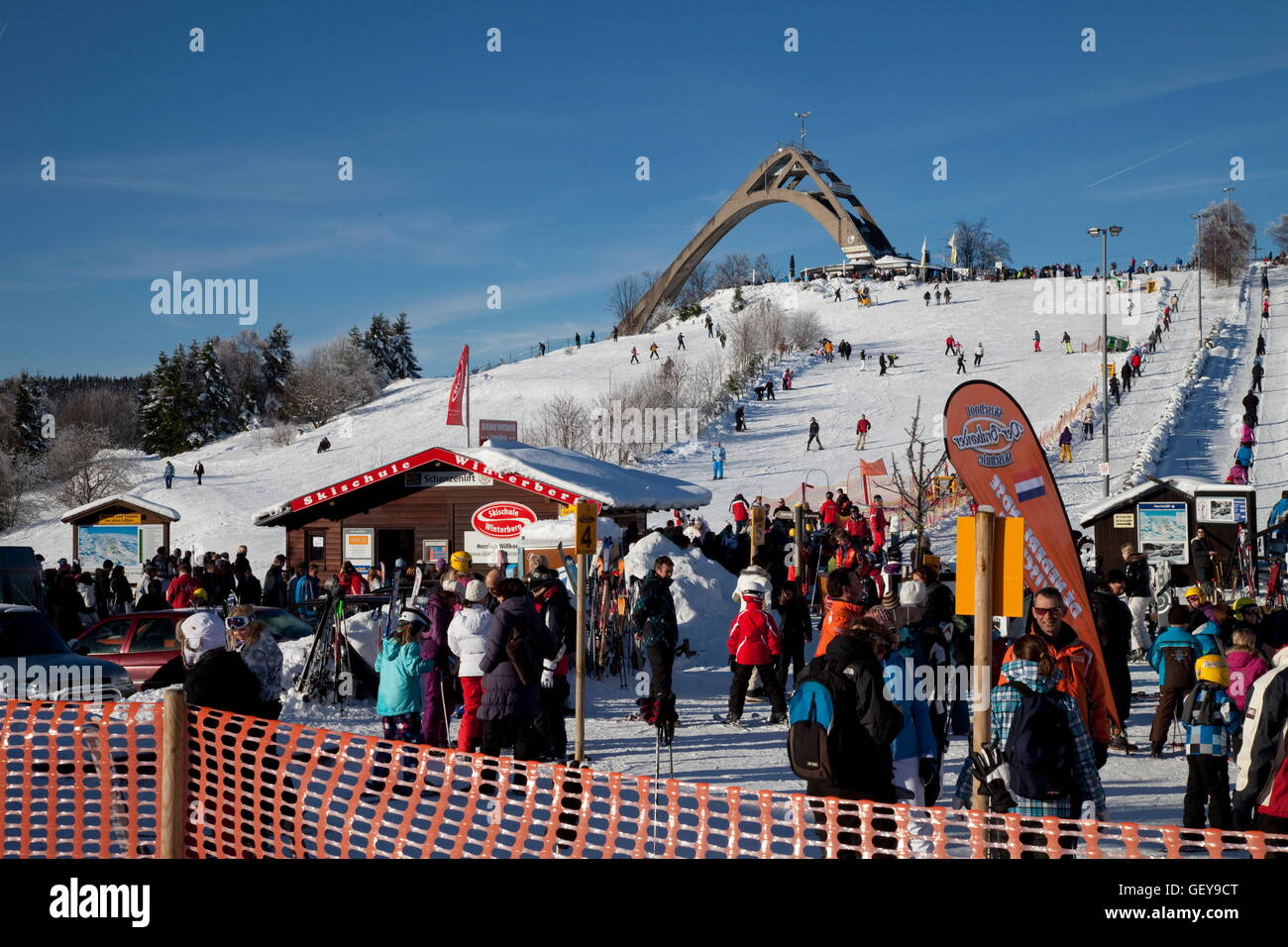 geography / travel, Germany, North Rhine-Westphalia, Sauerland, Winterberg, skiing area at Herrloh, Stock Photo