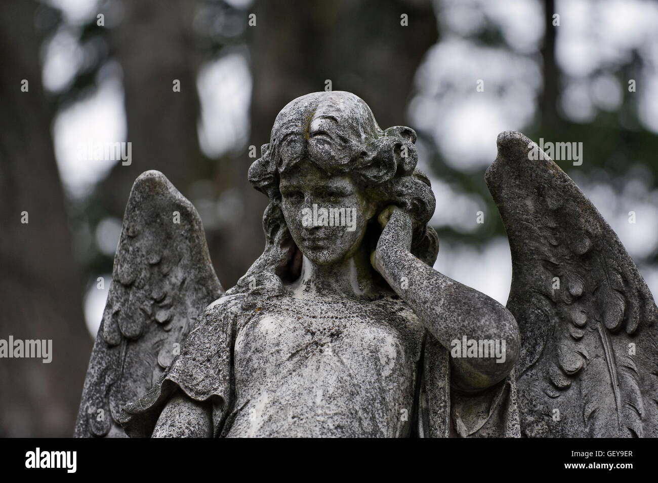 geography / travel, Austria, Vienna, central cemetery, angel at grave, Stock Photo