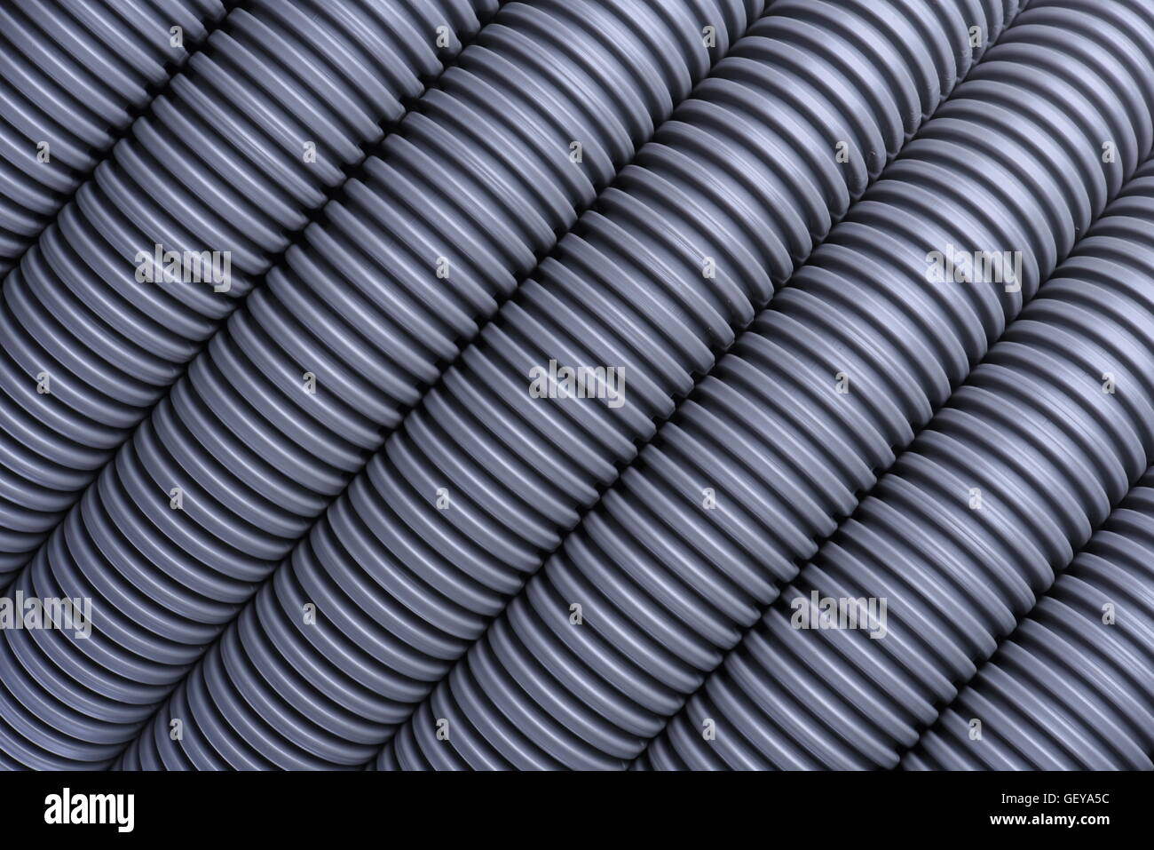 Corrugated pipe for installation of electrical cable Stock Photo