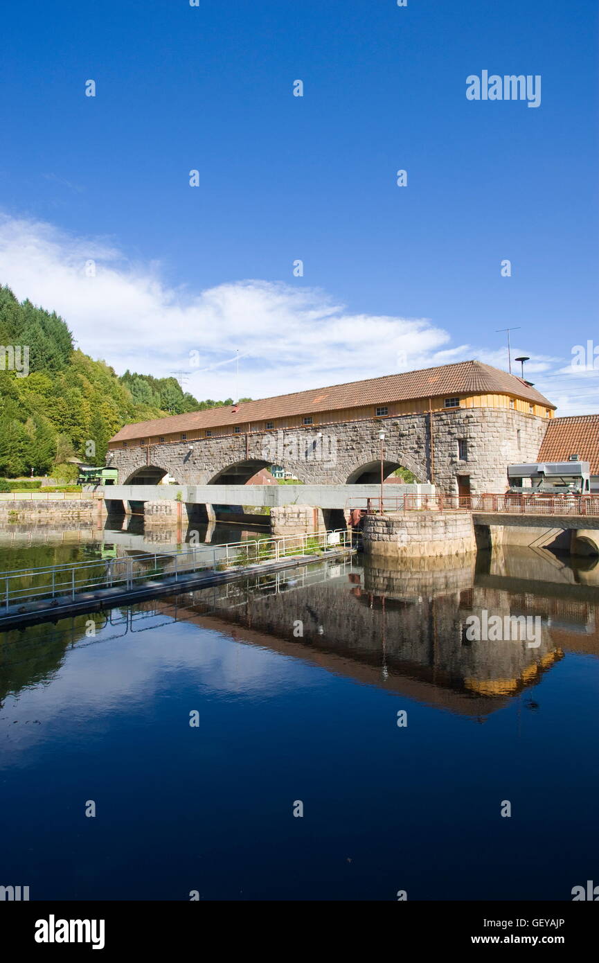geography / travel, Germany, Baden-Wuerttemberg, Forbach, hydroelectric power plant at reservoir of the river Murg, Black Forest, Stock Photo