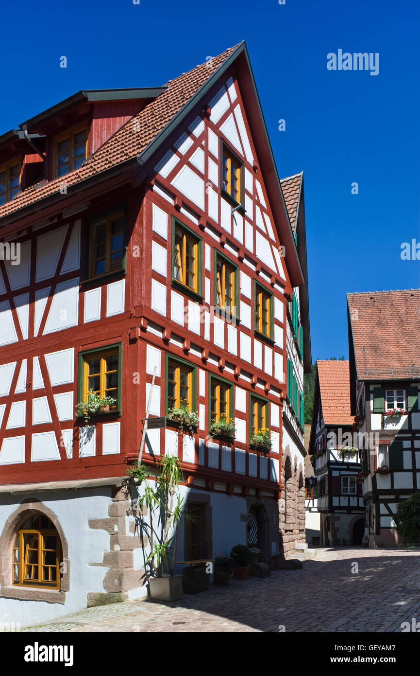geography / travel, Germany, Baden-Wuerttemberg, Schiltach, streets, Das Hintere Staedle, Stock Photo