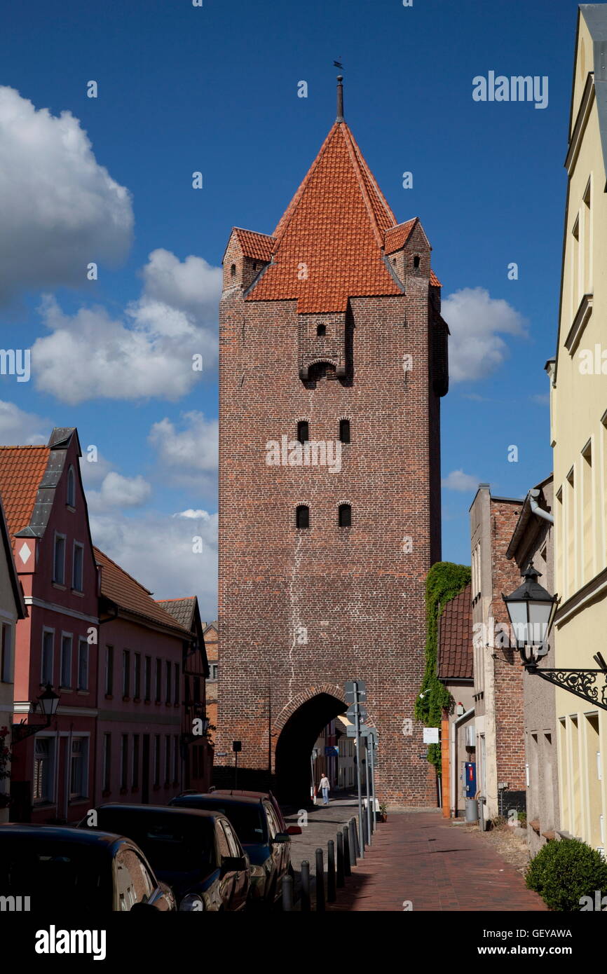 geography / travel, Germany, Mecklenburg-West Pomerania, Barth, Dammtor, city gate, Stock Photo