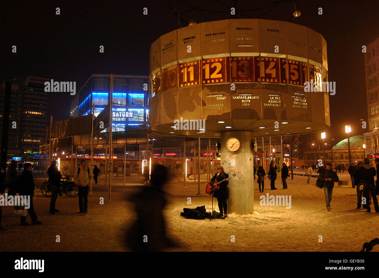 geography / travel, Germany, Berlin, Alexanderplatz, clock showing
