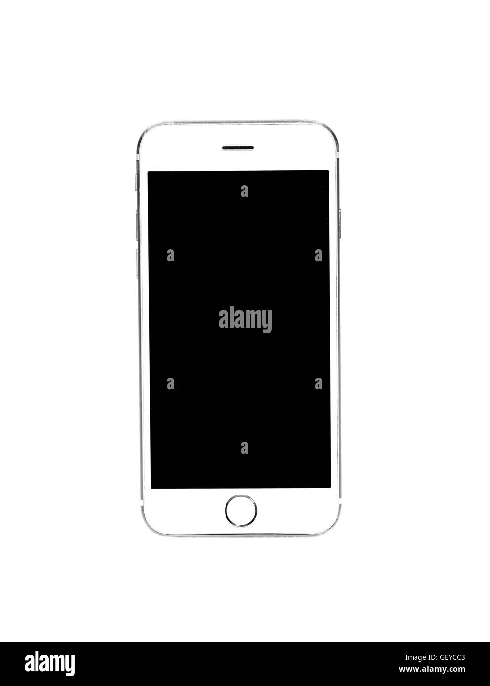 The white smart phone isolated Stock Photo