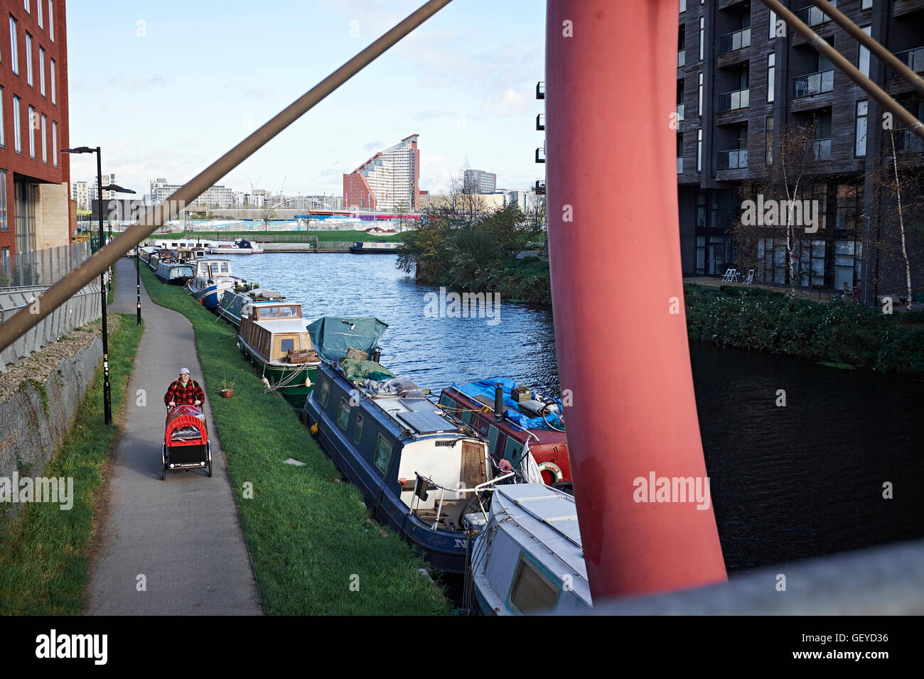 The areas surrounding the Olympic park in the Hackney Wick and Stratford areas, Tower Hamlets, UK. Stock Photo
