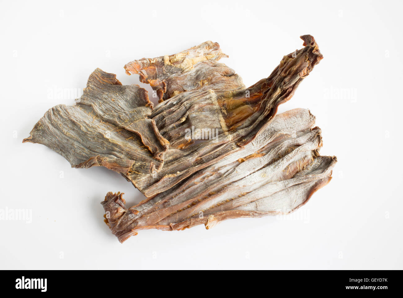 dried bamboo shoot on white background Stock Photo - Alamy